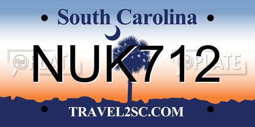 NUK712 South Carolina License Plate
