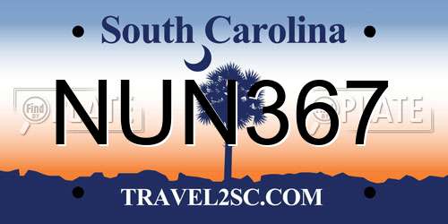 NUN367 South Carolina License Plate