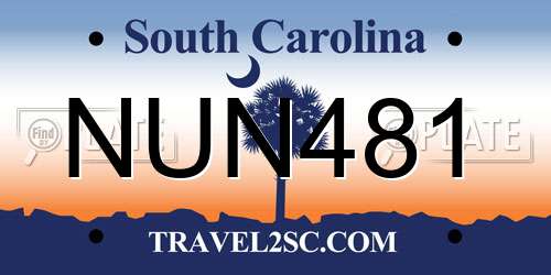 NUN481 South Carolina License Plate