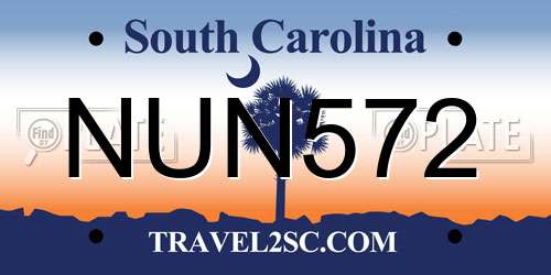NUN572 South Carolina License Plate
