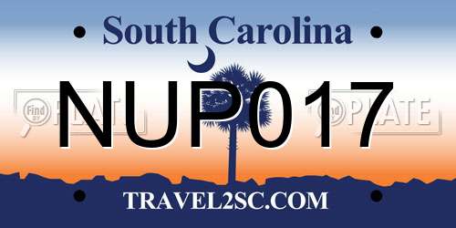 NUP017 South Carolina License Plate