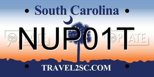 NUP01T South Carolina License Plate