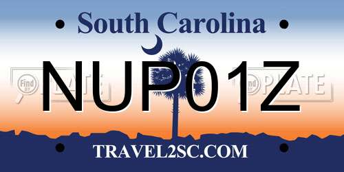 NUP01Z South Carolina License Plate