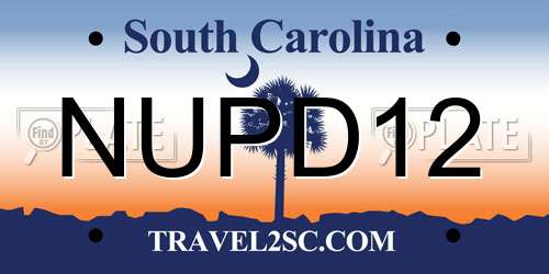 NUPD12 South Carolina License Plate