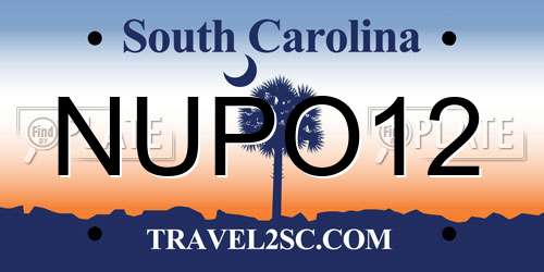 NUPO12 South Carolina License Plate