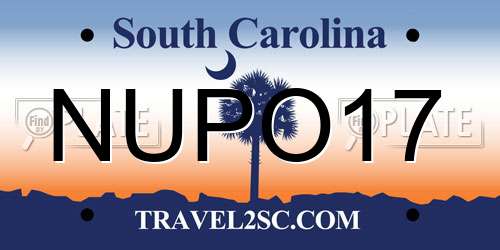 NUPO17 South Carolina License Plate