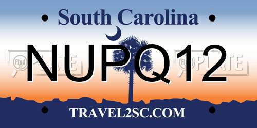 NUPQ12 South Carolina License Plate