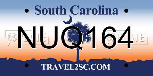 NUQ164 South Carolina License Plate