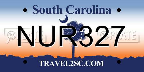 NUR327 South Carolina License Plate