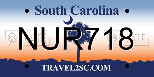 NUR718 South Carolina License Plate