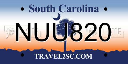 NUU820 South Carolina License Plate