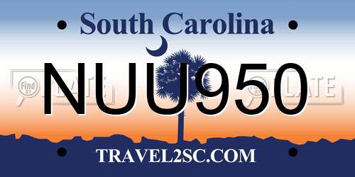 NUU950 South Carolina License Plate