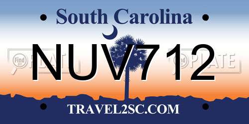 NUV712 South Carolina License Plate