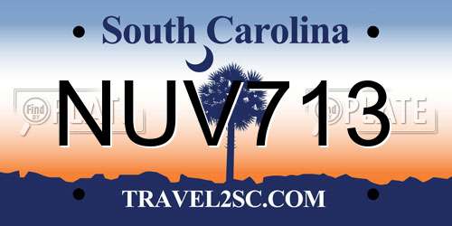 NUV713 South Carolina License Plate