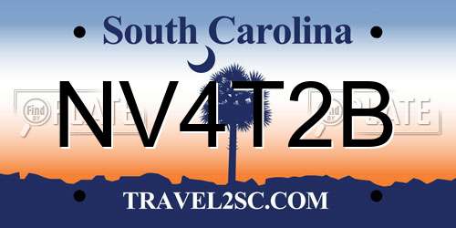 NV4T2B South Carolina License Plate