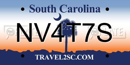 NV4T7S South Carolina License Plate