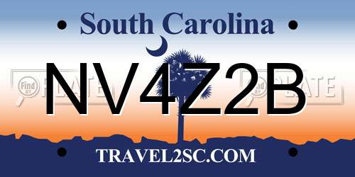 NV4Z2B South Carolina License Plate