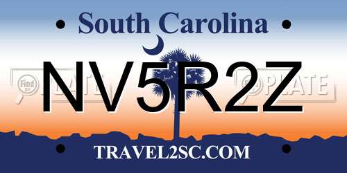 NV5R2Z South Carolina License Plate