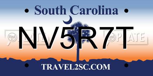 NV5R7T South Carolina License Plate