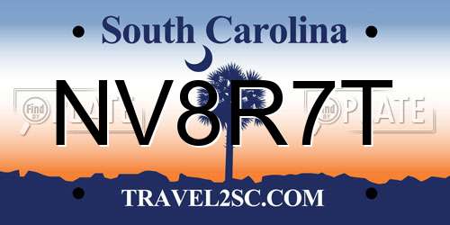 NV8R7T South Carolina License Plate