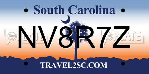 NV8R7Z South Carolina License Plate