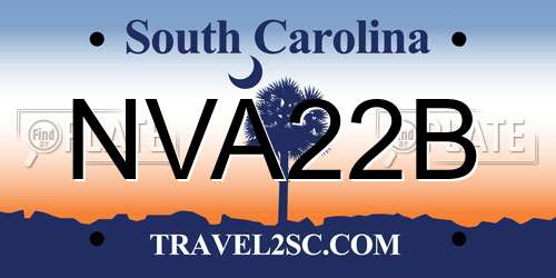 NVA22B South Carolina License Plate