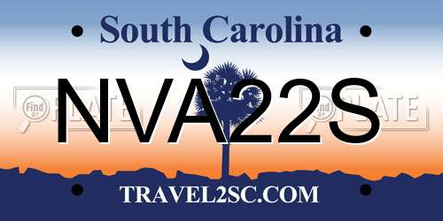 NVA22S South Carolina License Plate