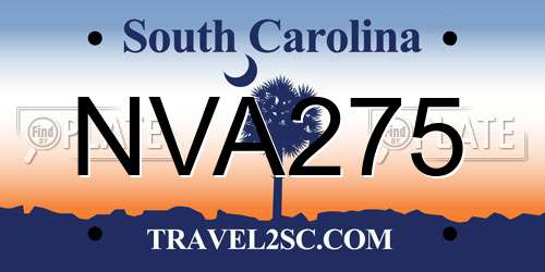 NVA275 South Carolina License Plate