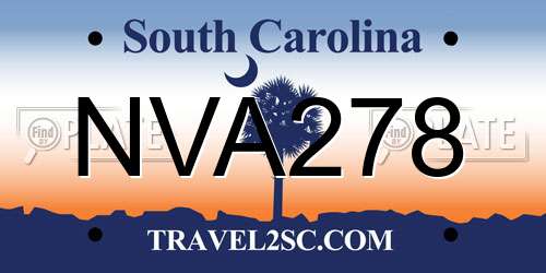 NVA278 South Carolina License Plate