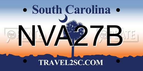 NVA27B South Carolina License Plate
