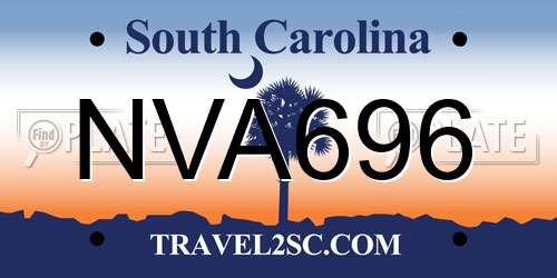 NVA696 South Carolina License Plate