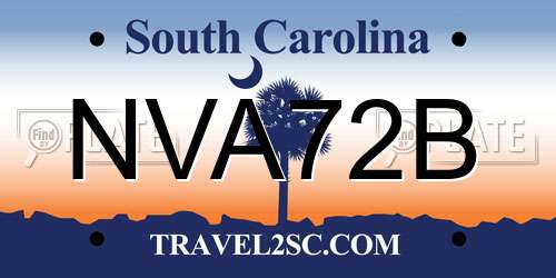 NVA72B South Carolina License Plate