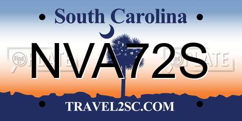 NVA72S South Carolina License Plate