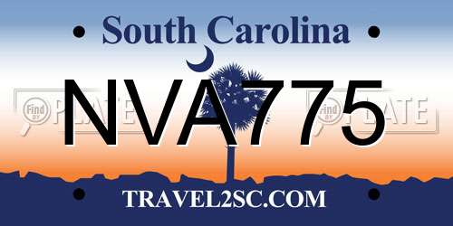 NVA775 South Carolina License Plate