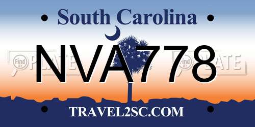NVA778 South Carolina License Plate