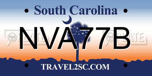 NVA77B South Carolina License Plate