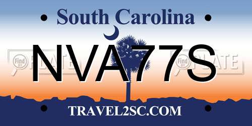 NVA77S South Carolina License Plate