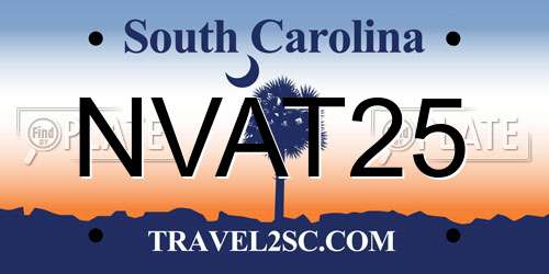 NVAT25 South Carolina License Plate