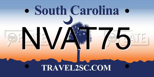 NVAT75 South Carolina License Plate
