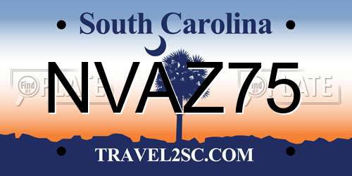 NVAZ75 South Carolina License Plate
