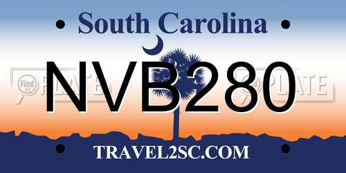 NVB280 South Carolina License Plate