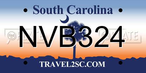 NVB324 South Carolina License Plate