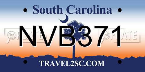NVB371 South Carolina License Plate