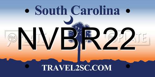 NVBR22 South Carolina License Plate
