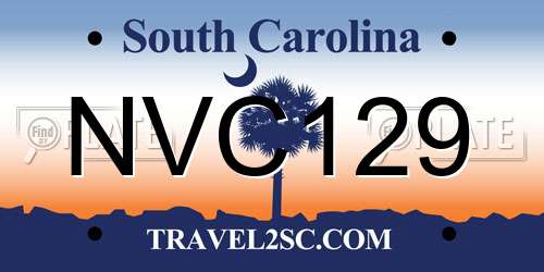 NVC129 South Carolina License Plate