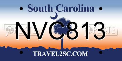NVC813 South Carolina License Plate