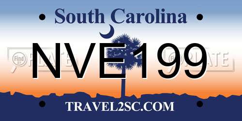 NVE199 South Carolina License Plate