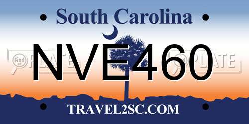 NVE460 South Carolina License Plate