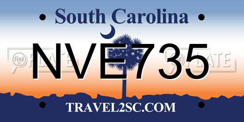 NVE735 South Carolina License Plate