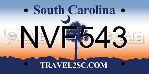 NVF543 South Carolina License Plate